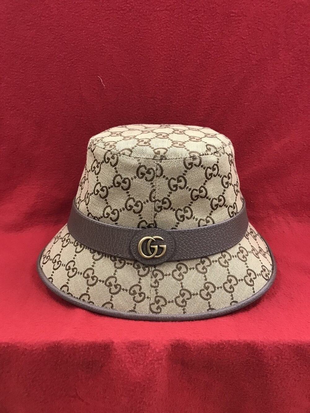 Gucci Brown/Beige 576587 GG Canvas Bucket Hat - Medium 58cm PPSJKI 366666